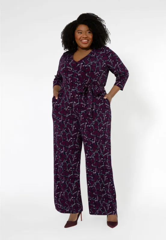 Leota Women's Leia V-Neck Jumpsuit (Curve) Purple sold by Leota