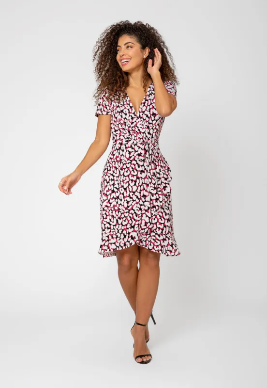 Leota Women's Brandy Dress in Brushstroke Leopard Fruit sold by Leota