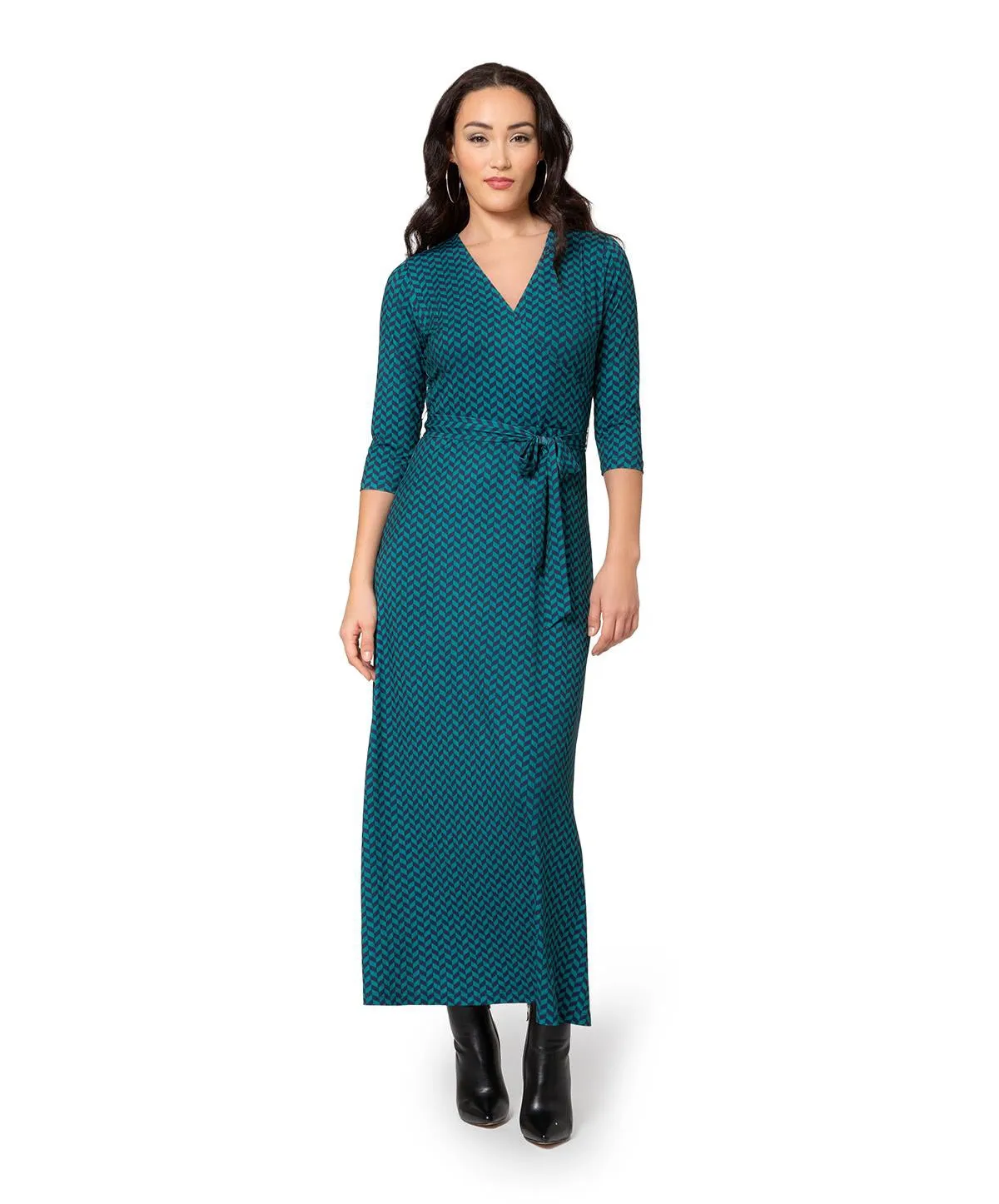 Leota Women's Perfect Wrap Maxi Dress Green sold by Leota product image thumbnail 5