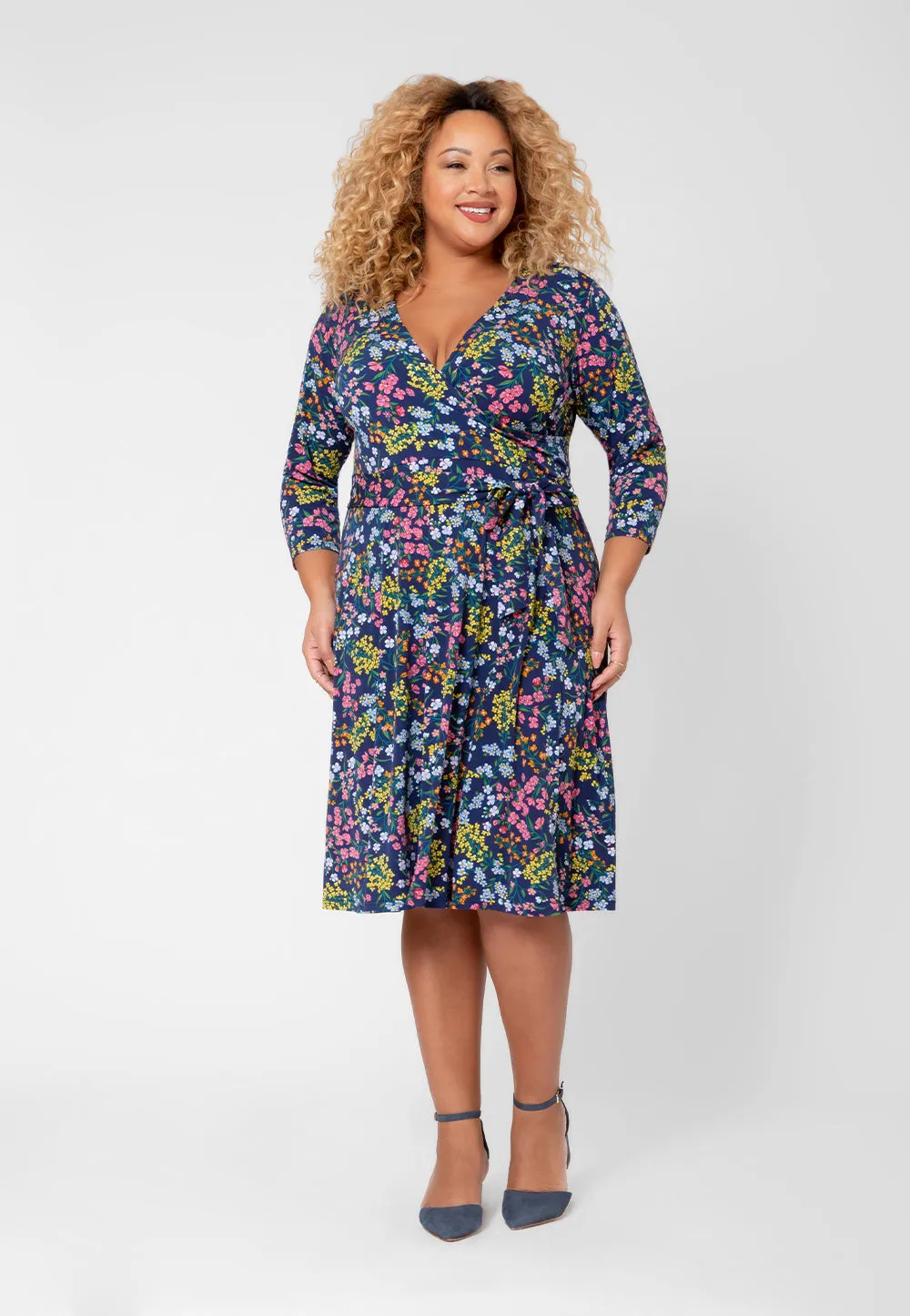 Leota Women's Faux Wrap Dress Blue sold by Leota product image thumbnail 3