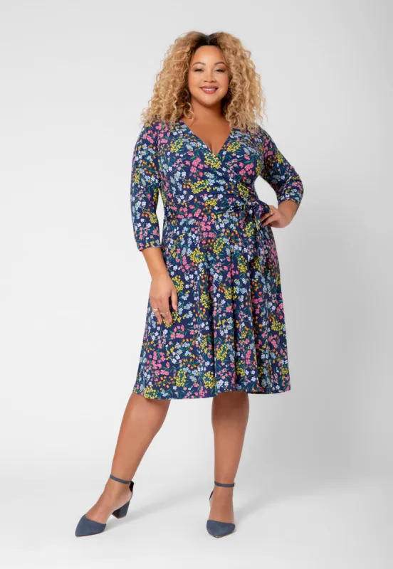 Leota Women's Faux Wrap Dress Blue sold by Leota