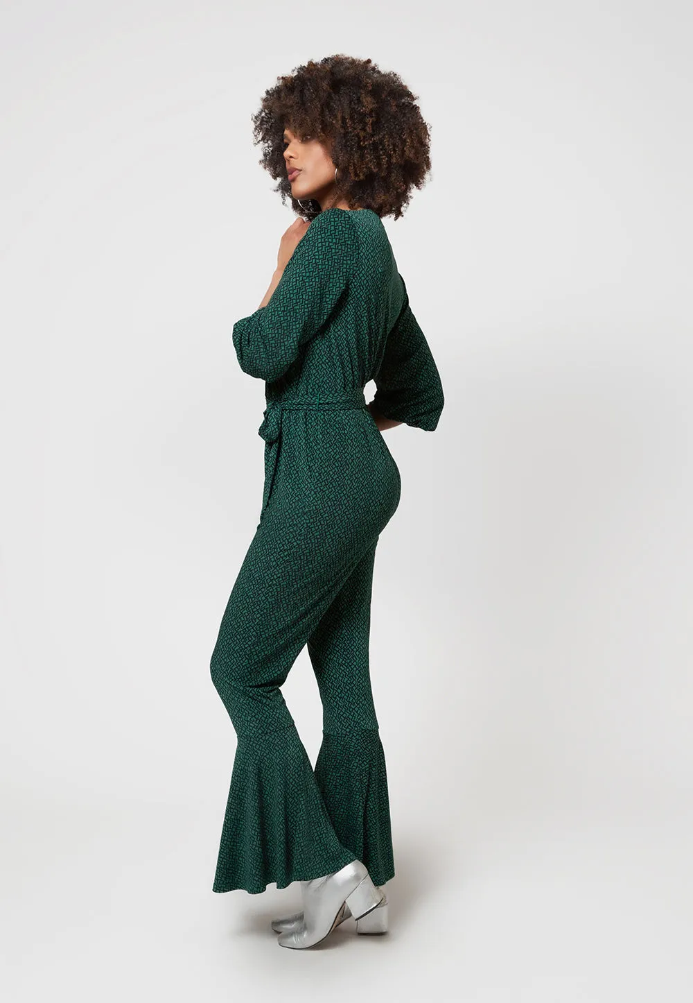 Leota Women's Gabby Geo Print Jumpsuit Green sold by Leota product image thumbnail 4