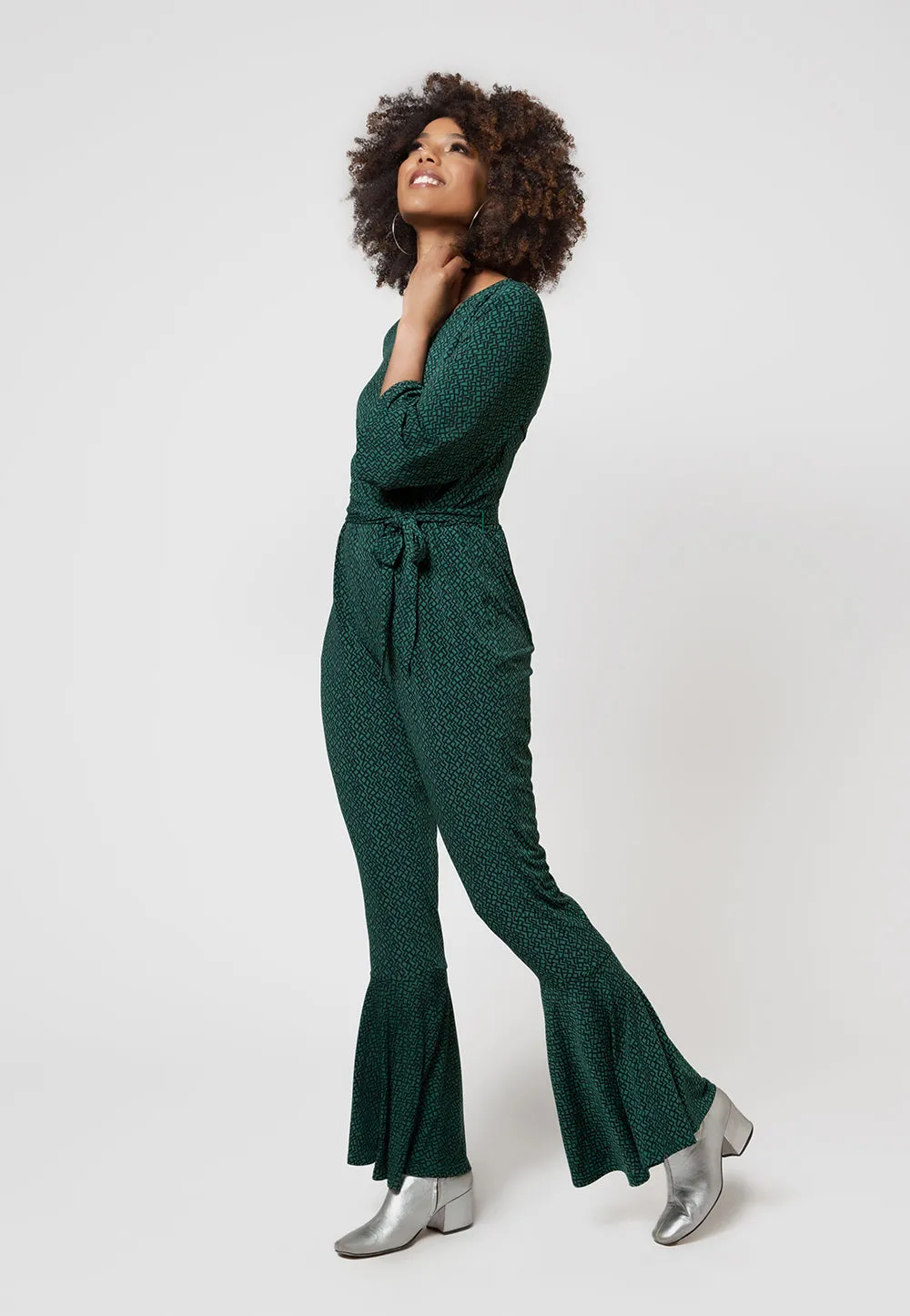 Leota Women's Gabby Geo Print Jumpsuit Green sold by Leota product image thumbnail 3