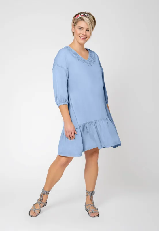 Leota Women's Luna Embroidered Shirtdress Blue sold by Leota