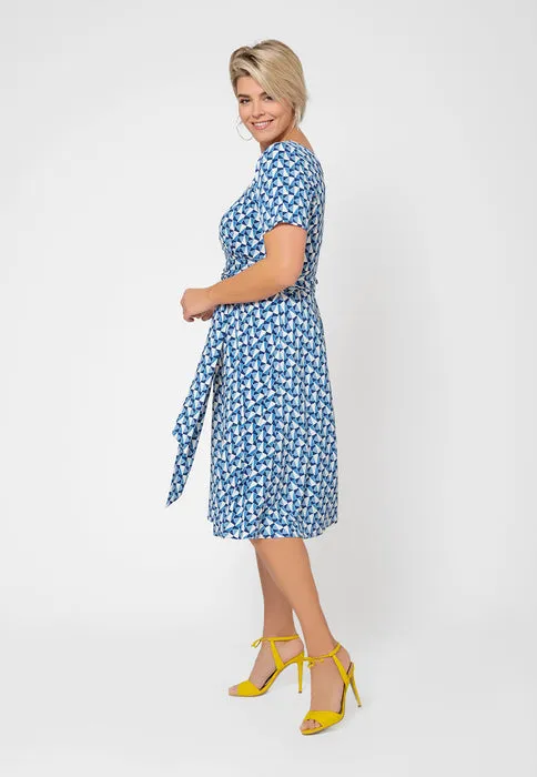 Leota Women's Brittany Short Sleeve Jersey Dress Blue sold by Leota product image thumbnail 3