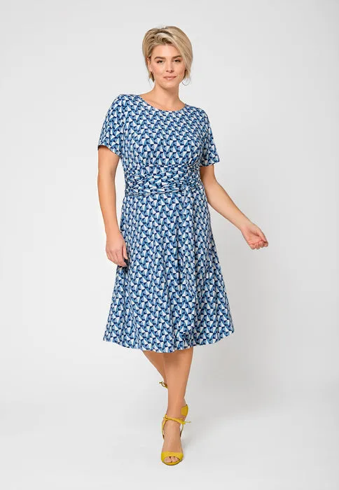 Leota Women's Brittany Short Sleeve Jersey Dress Blue sold by Leota