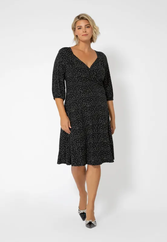Leota Women's Puff Sleeve Sweetheart Becca Dress Black sold by Leota