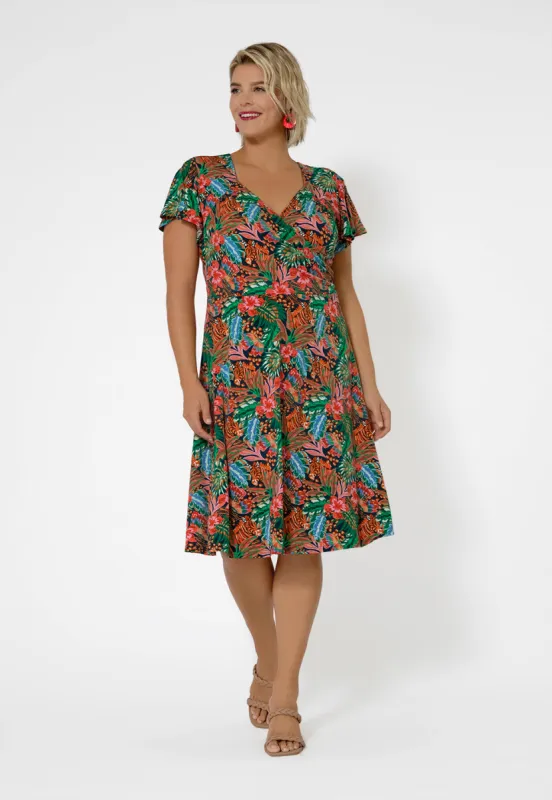 Leota Women's Sweetheart Flutter Sleeve Dress Multi sold by Leota