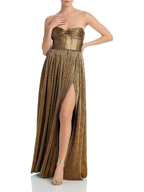 Florence Metallic Strapless Gown Gold Size M sold by Leota
