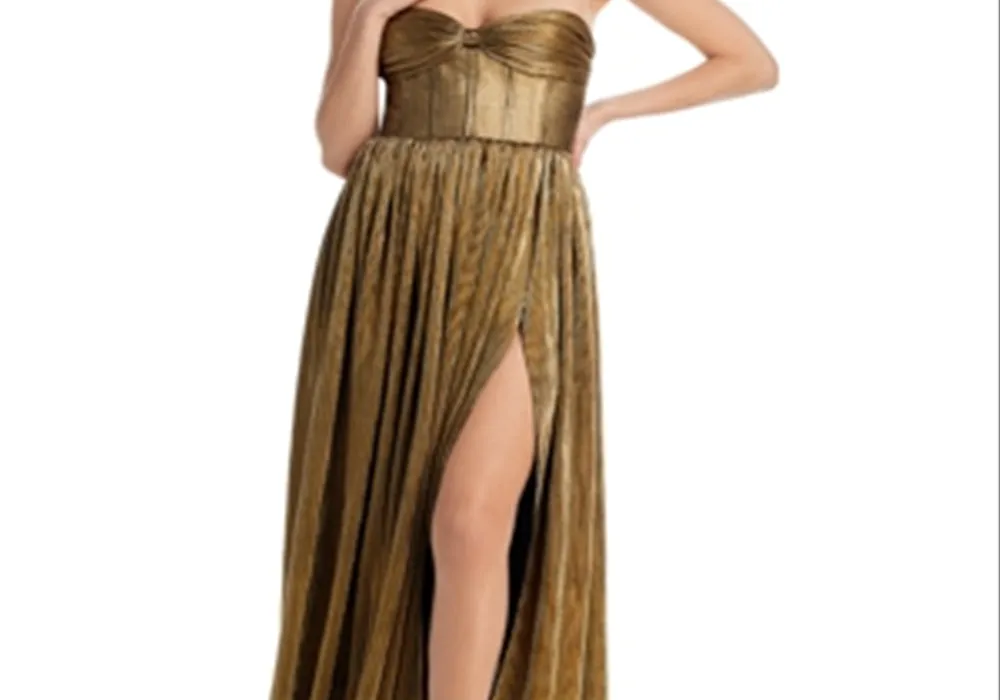 Florence Metallic Strapless Gown Gold Size M sold by Leota product image thumbnail 5
