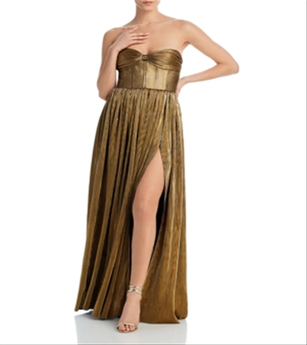 Florence Metallic Strapless Gown Gold Size M sold by Leota product image thumbnail 4