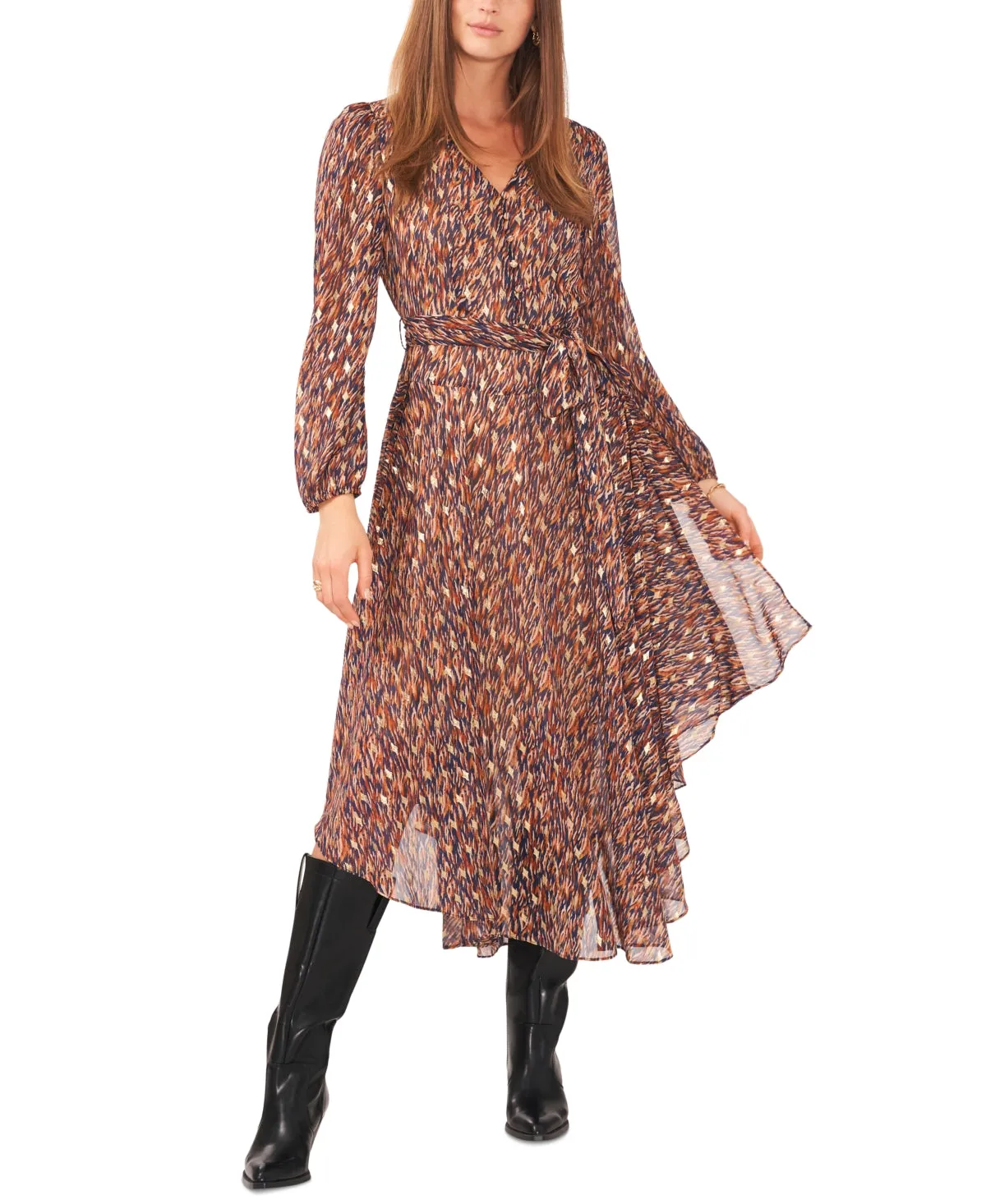 Vince Camuto Women's Belted High-Low Maxi Dress Blue Size XXS sold by Leota