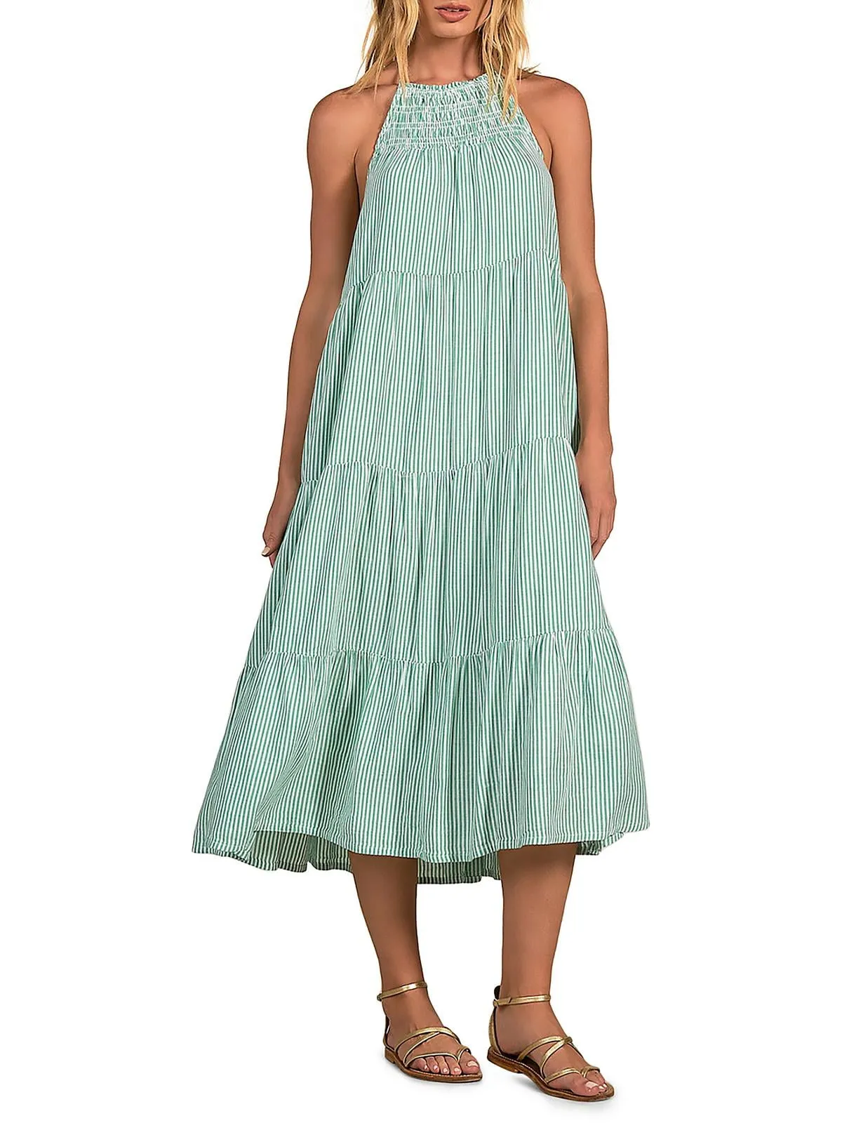 Elan Tiered Halter Maxi Dress Size XS sold by Leota