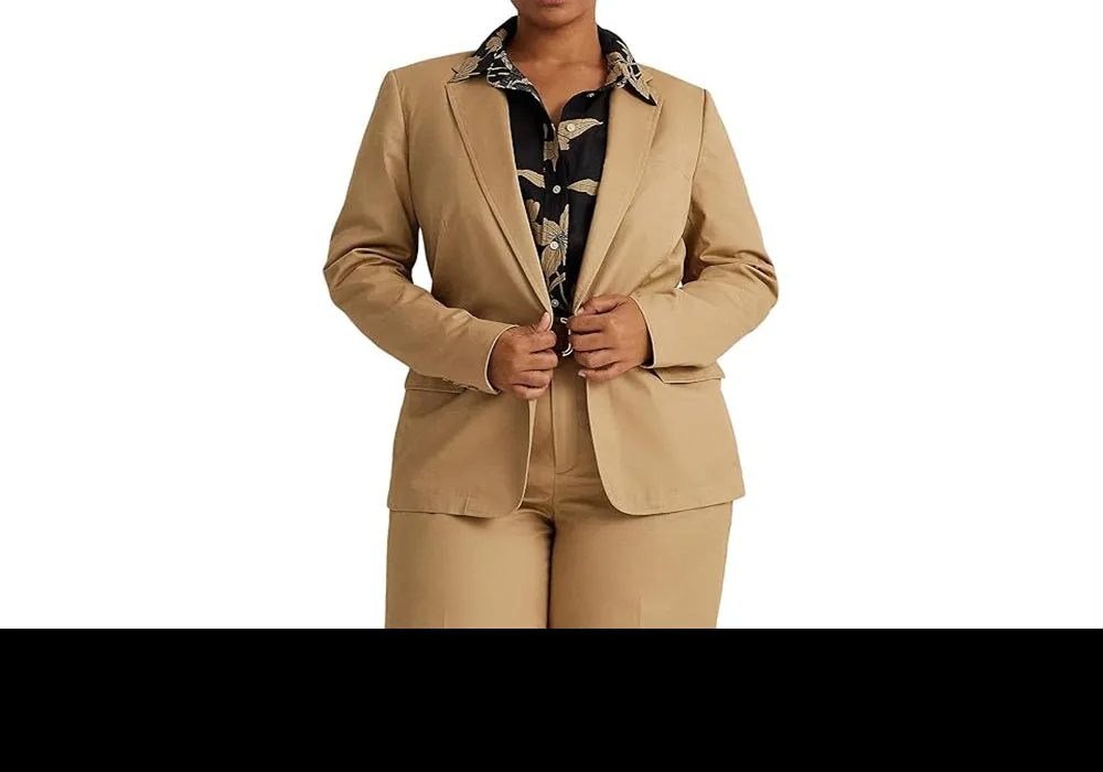 LAUREN Ralph Lauren Cotton Twill Blazer Beige Size 0 sold by Leota product image thumbnail 2