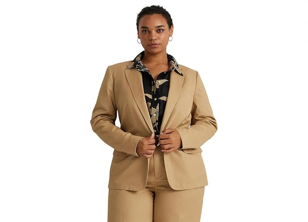 LAUREN Ralph Lauren Cotton Twill Blazer Beige Size 0 sold by Leota