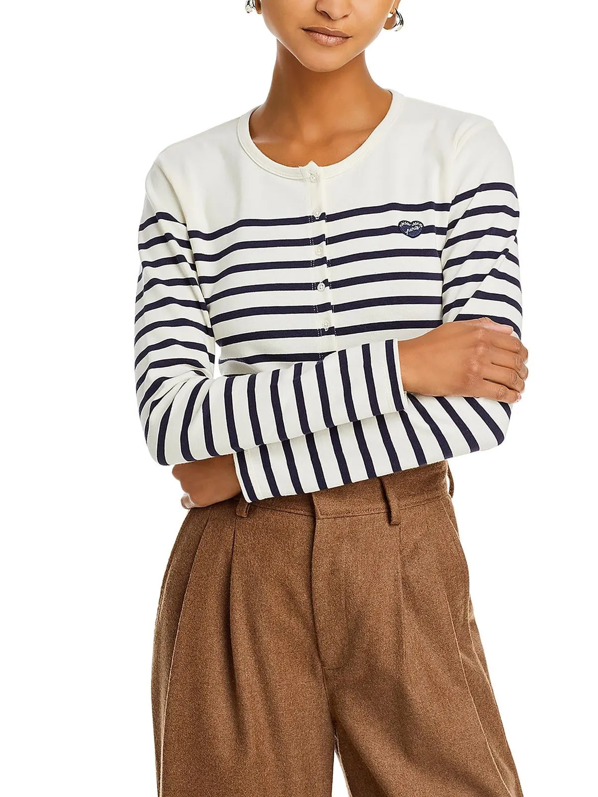 Maison Labiche Cotton Striped Top Size M sold by Leota