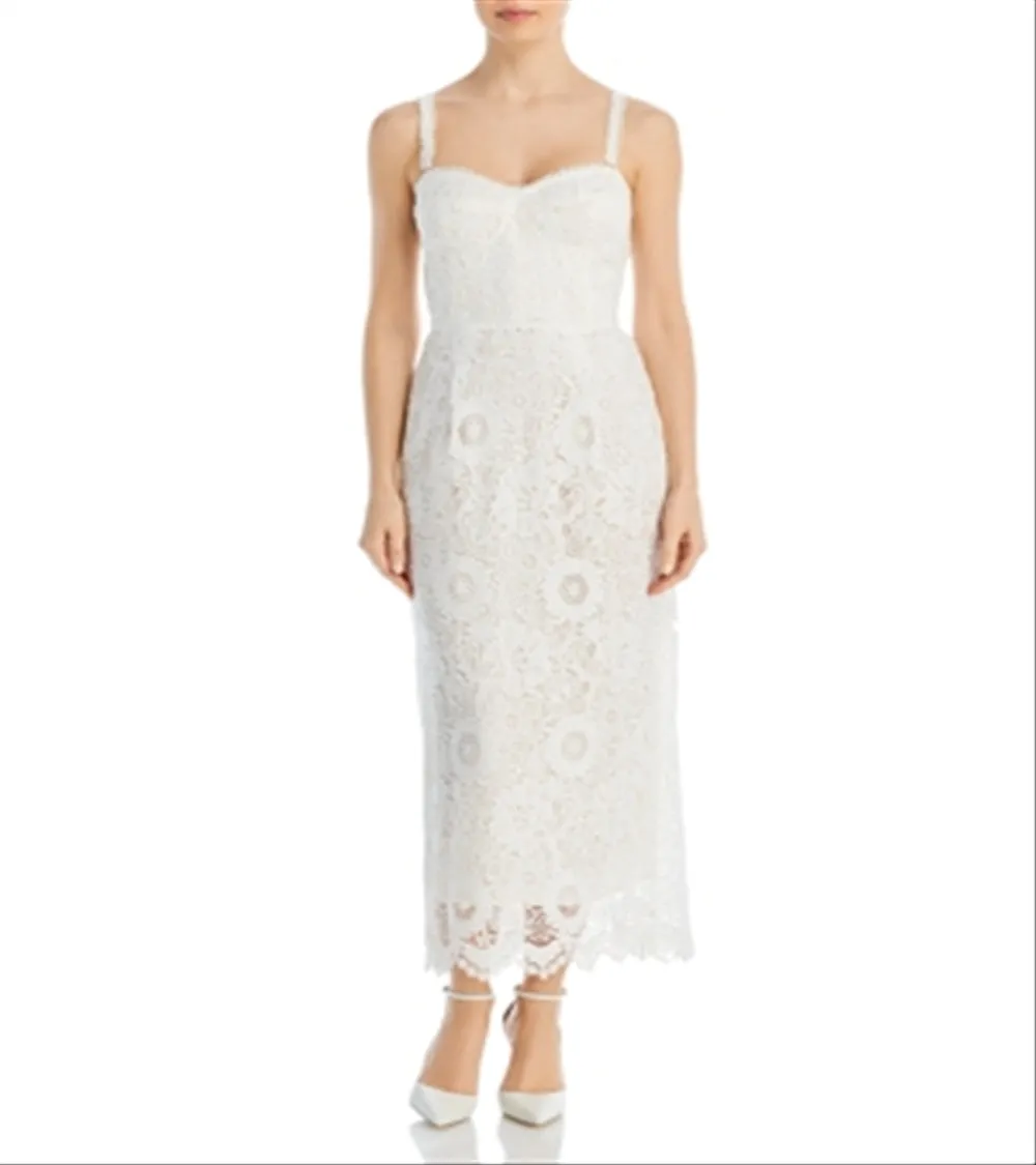 Sabina Musayev Nicolette Embroidered Lace Midi Dress Size Large sold by Leota