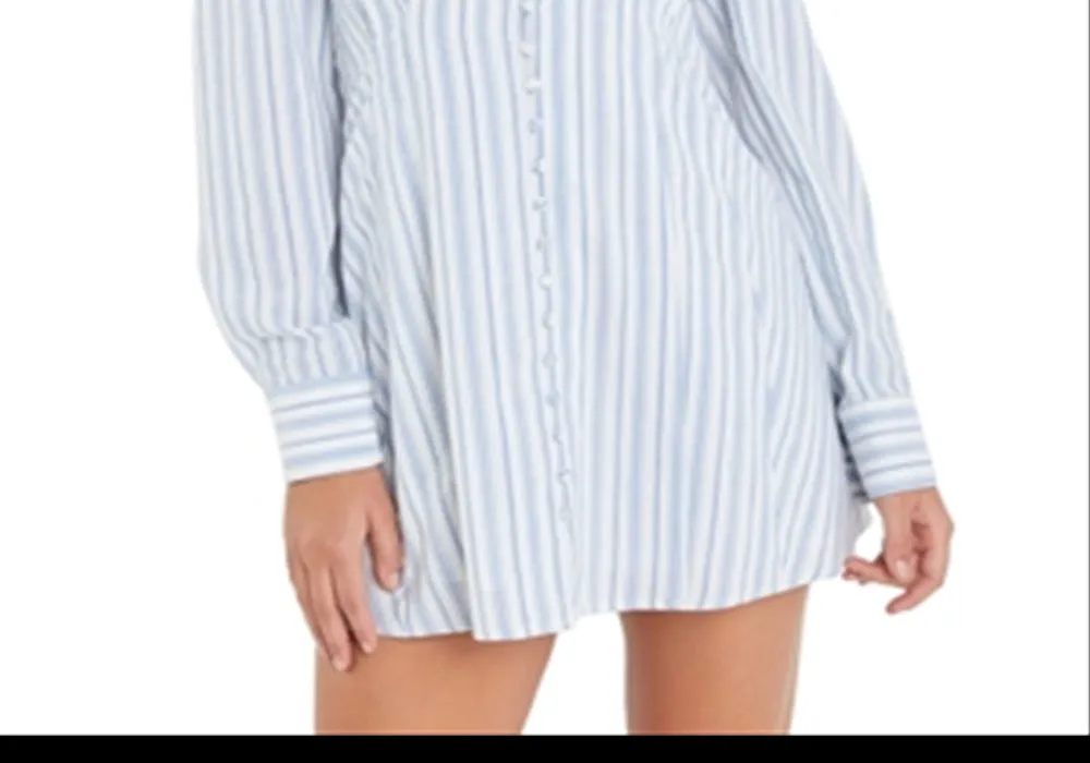 English Factory Mini Shirt Dress Blue/White sold by Leota product image thumbnail 3