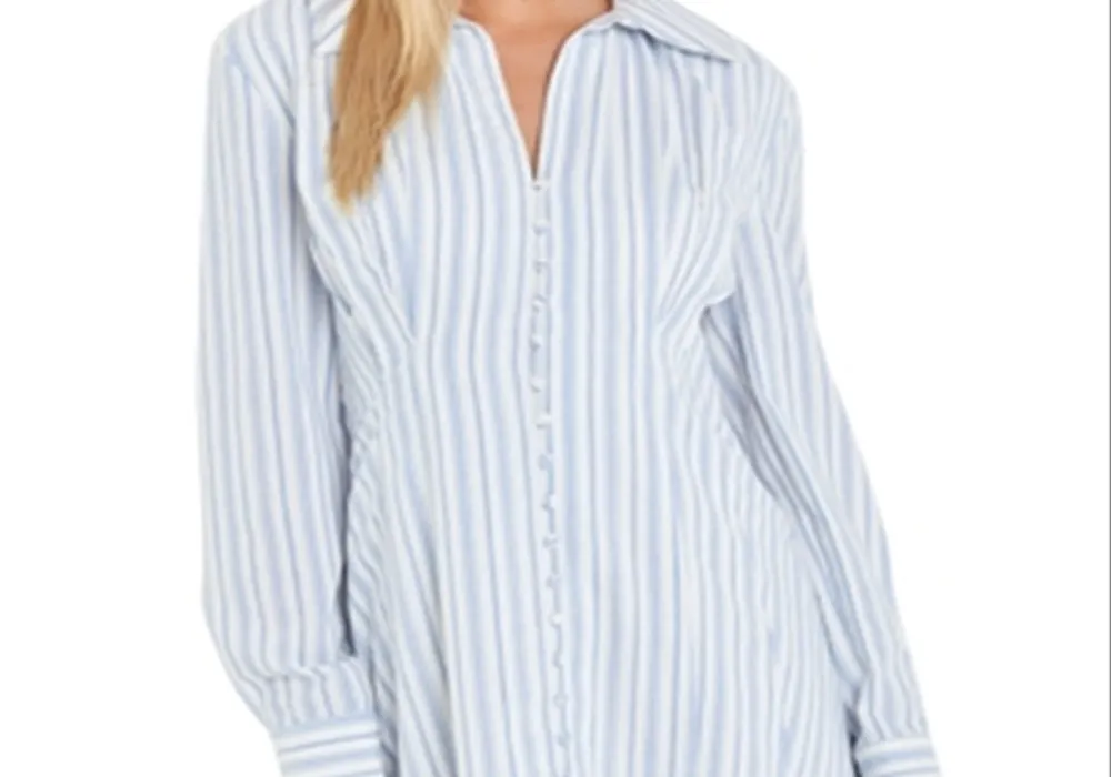 English Factory Mini Shirt Dress Blue/White sold by Leota product image thumbnail 2