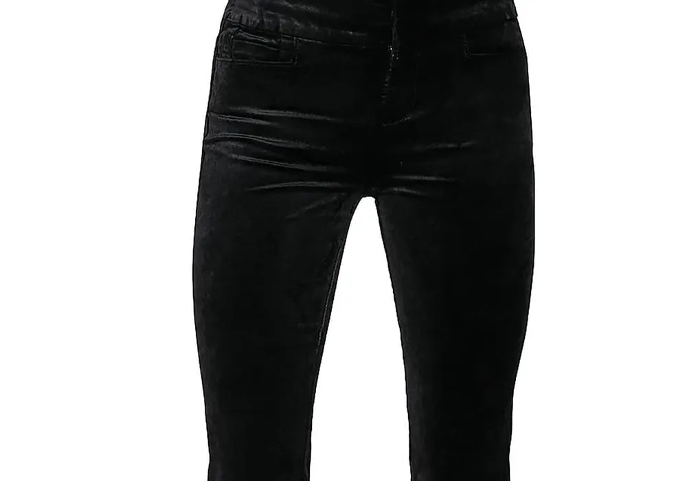 PAIGE Lou Lou Velvet High Waist Flare Pants Black Size 25 sold by Leota product image thumbnail 2