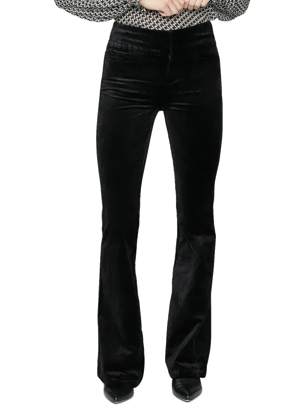 PAIGE Lou Lou Velvet High Waist Flare Pants Black Size 25 sold by Leota