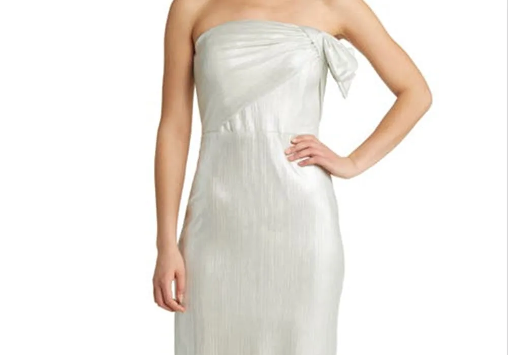 Black Halo Divina Strapless Column Gown Luxe Glow Gold Size 8 sold by Leota product image thumbnail 5