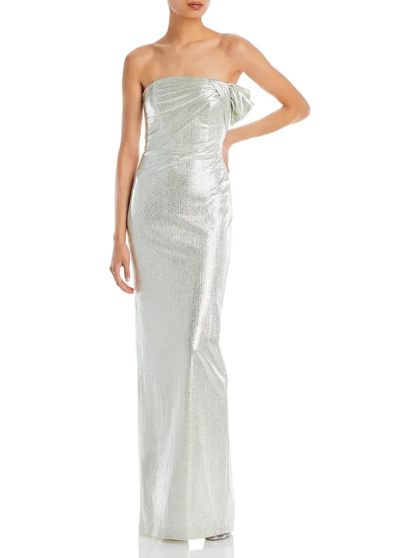 Black Halo Divina Strapless Column Gown Luxe Glow Gold Size 8 sold by Leota