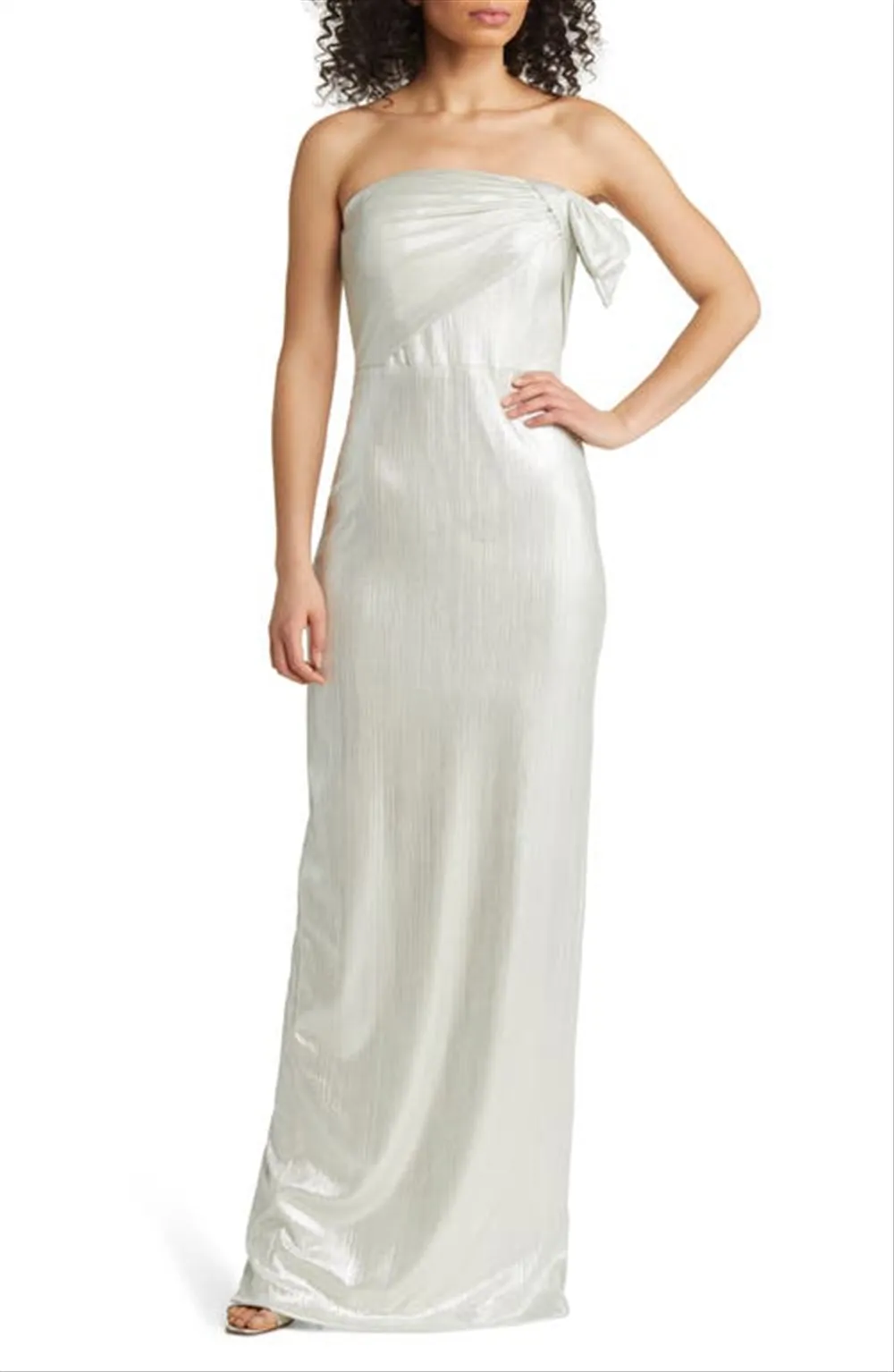 Black Halo Divina Strapless Column Gown Luxe Glow Gold Size 8 sold by Leota product image thumbnail 4