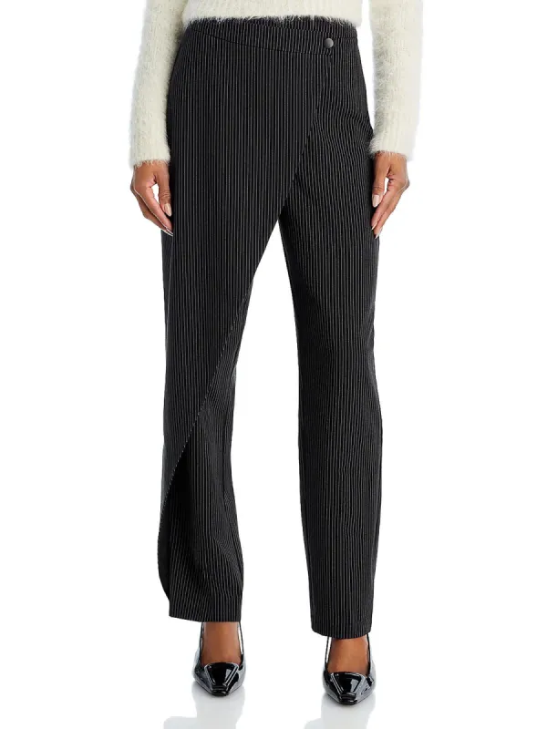 Lucy Paris Striped Asymmetrical Pants Charcoal sold by Leota