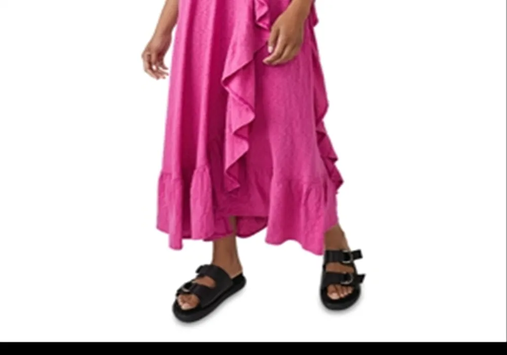 Free People Elisa Cotton Ruffled One Shoulder Dress Pink Size XS sold by Leota product image thumbnail 3