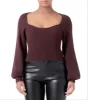 Endless Rose Knitted Balloon Sleeve Top sold by Leota