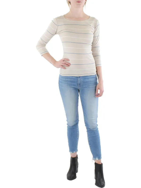 Three Dots Striped British Tee Gray Size S sold by Leota