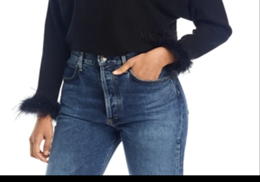 Sioni Feather Trim Cuff Sweater sold by Leota product image thumbnail 3
