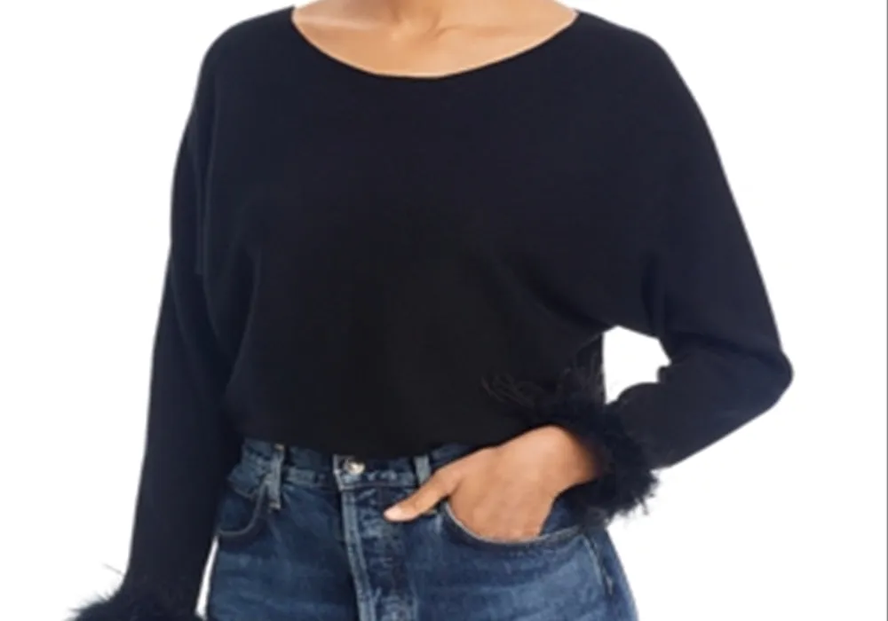 Sioni Feather Trim Cuff Sweater sold by Leota product image thumbnail 2