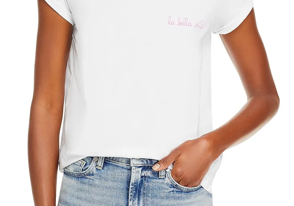 Maison Labiche Cotton La Bella Vita Tee White Size M sold by Leota product image thumbnail 3