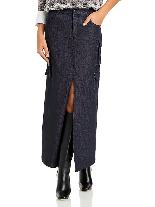 line and dot Mora Maxi Skirt Gray sold by Leota