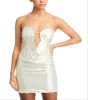 Bardot Jinxa Sequined Cutout Mini Dress Gray sold by Leota