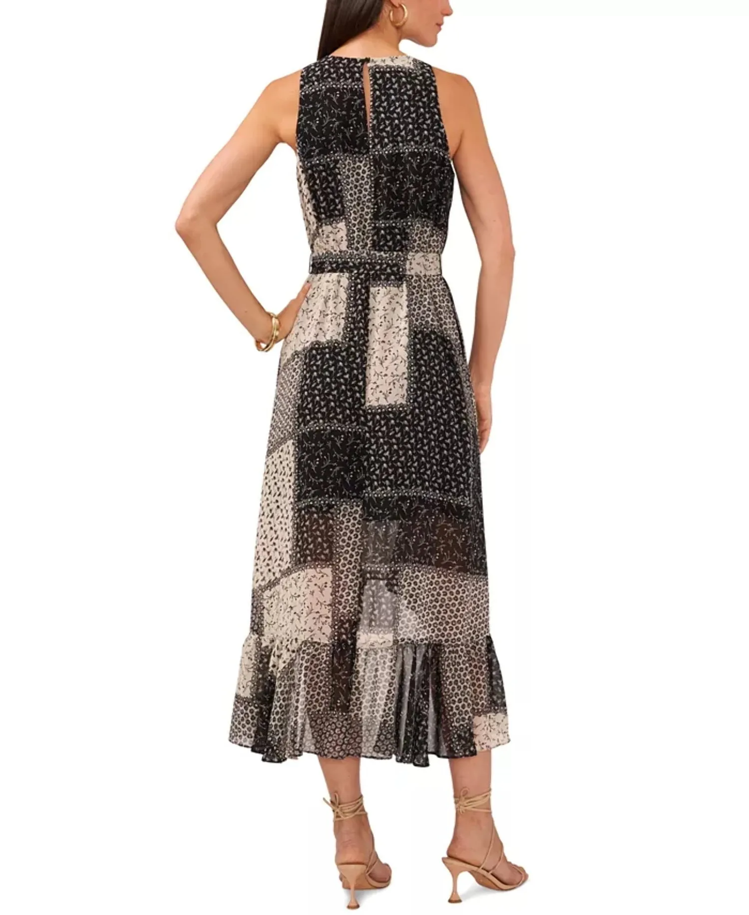 1.state Women's Sleeveless Printed Belted High-Low Dress Black sold by Leota product image thumbnail 2