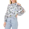 Vince Camuto Cold Shoulder Long Sleeve Top Green Size Small sold by Leota