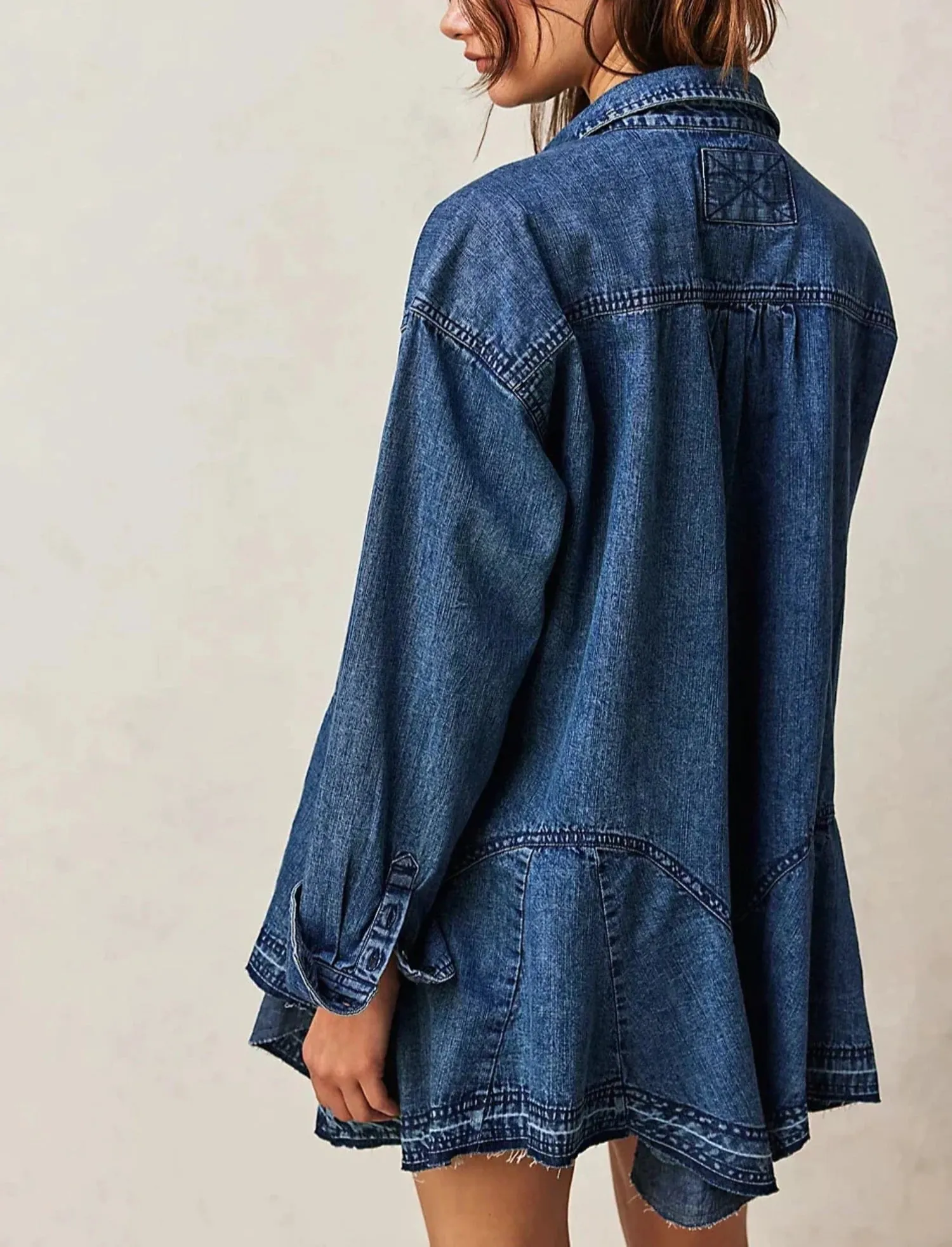 Free People Freya Denim Shirt Blue Size S sold by Leota product image thumbnail 3