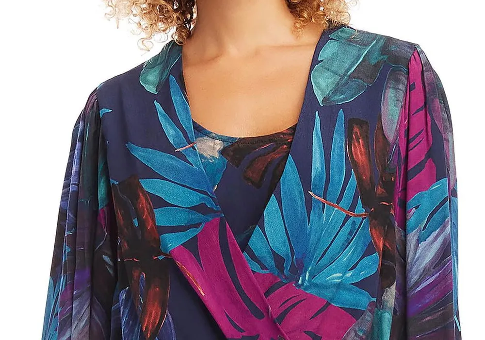 Karen Kane Printed Drape Front Top Multi sold by Leota product image thumbnail 2