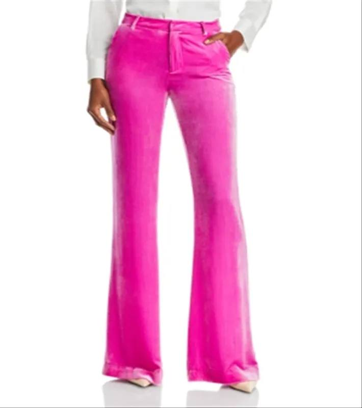 L'Agence Lane Velvet Flared Trousers Pink Size 12 sold by Leota
