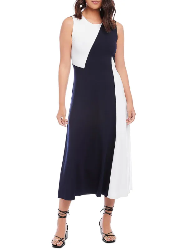 Karen Kane Womens Colorblock Long Maxi Dress Navy Size S sold by Leota