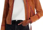 Blanknyc Faux Fur Collar Leather Jacket Brown sold by Leota