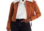 Blanknyc Faux Fur Collar Leather Jacket Brown sold by Leota