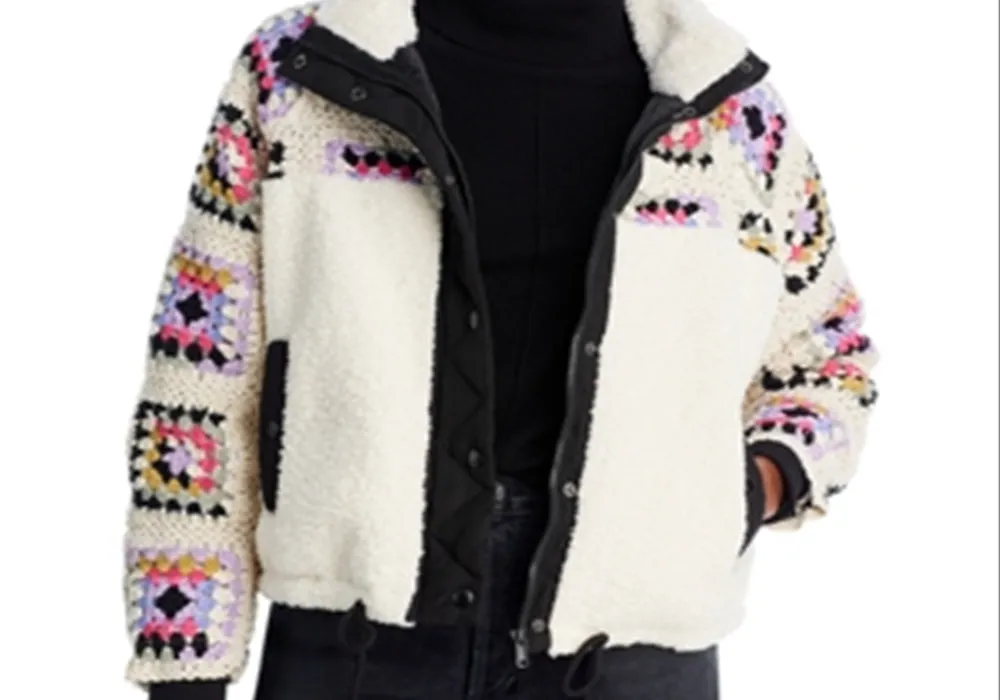 Blanknyc Mixed Media Boxy Jacket Beige Size M sold by Leota product image thumbnail 2