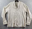 Officine Generale Arsene Long Sleeve Button Front Shirt Brown Size 4XL sold by Leota