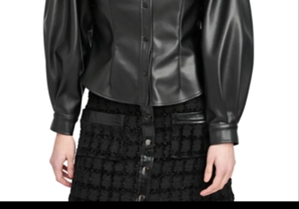 En Saison Faux Leather Button Front Shirt sold by Leota product image thumbnail 3