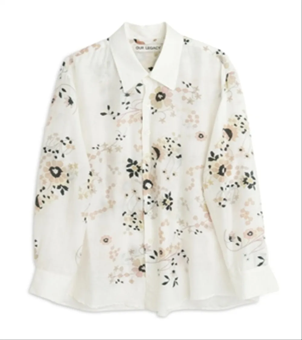 Our Legacy Above Cotton Eastern Flower Print Button Down Shirt Size 46 sold by Leota
