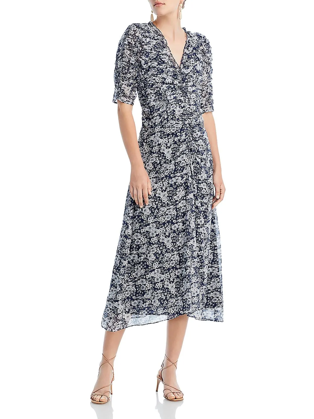 Sea New York Suzie Ruched Midi Dress Navy sold by Leota